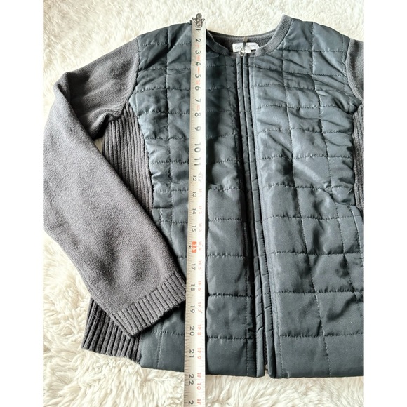 NWOT Croft & Barrow Quilted Knit Zippered Jacket - Black - Size Medium - Picture 4 of 7